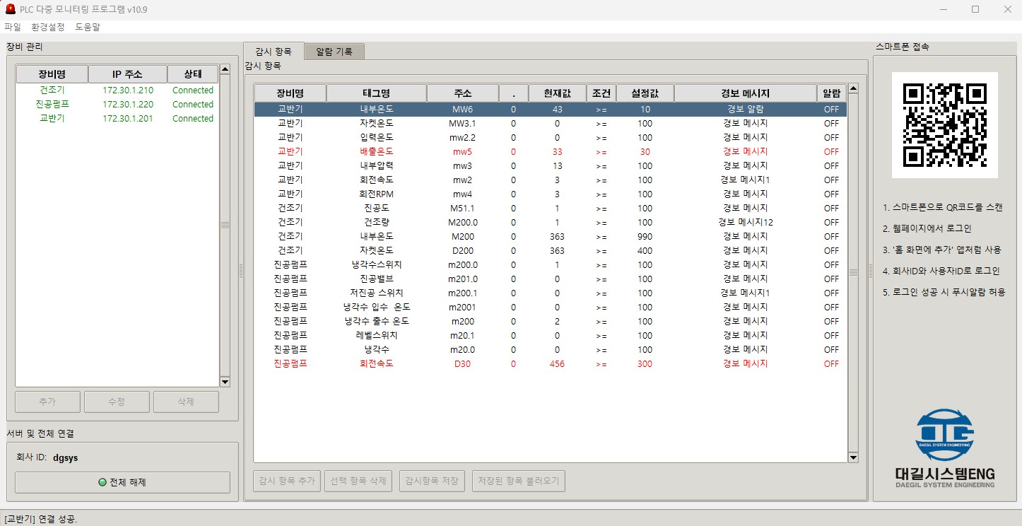 PC 모니터링 화면
